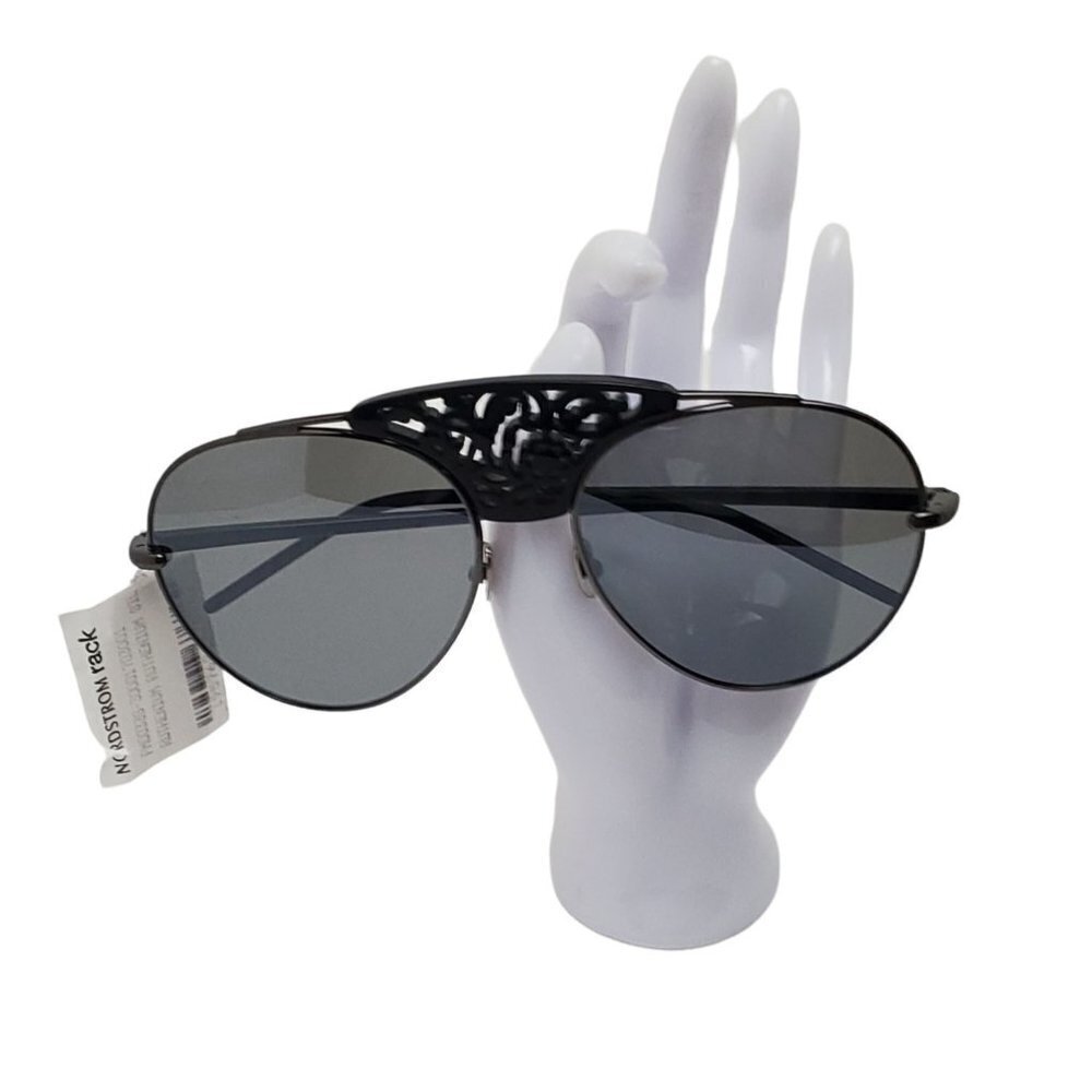 Pomellato Sunglasses Aviator Italy PM0033S 001 Ruthenium Silver and Black